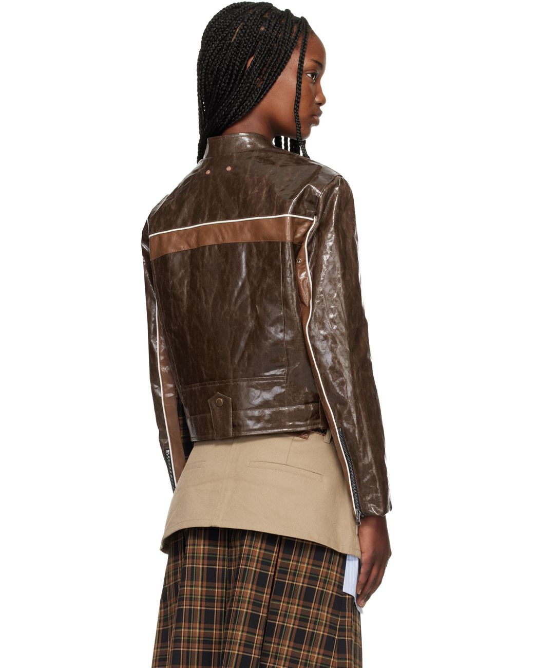 ANDERSSON BELL Black Circuit Track Faux-Leather Jacket