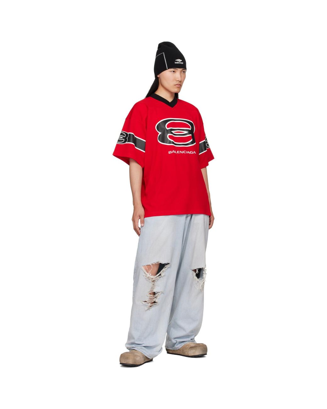 Balenciaga Red Football Jersey for men