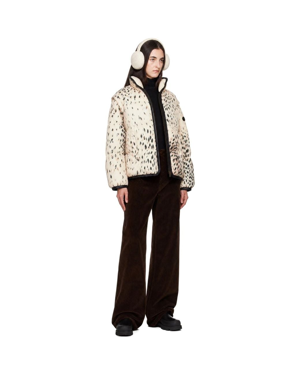 Moncler Natural Rayonnant Zip-Off Down Jacket