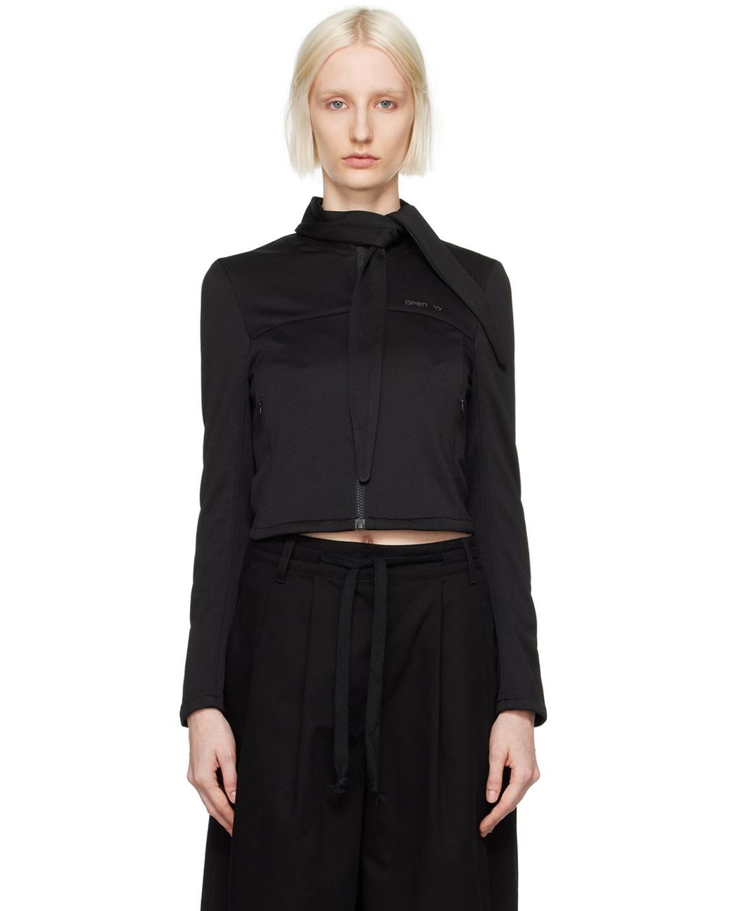 【OPEN Yy】TIE ZIP TRAINING JACKET open-yy-Black-Tie-Zip-Training