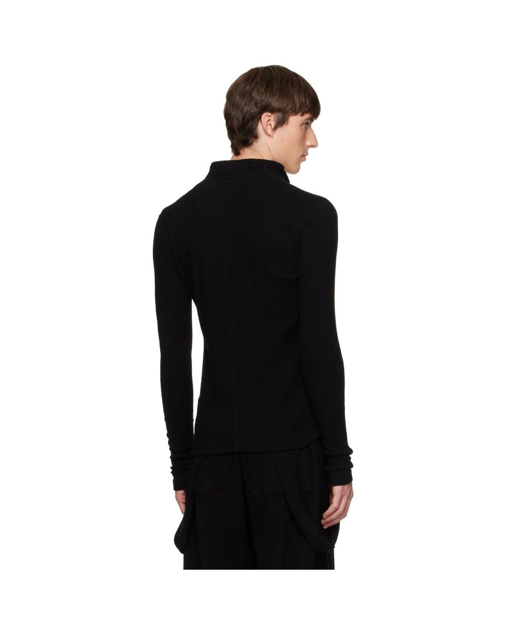 Julius Black Seamed Skinny Sweater for men