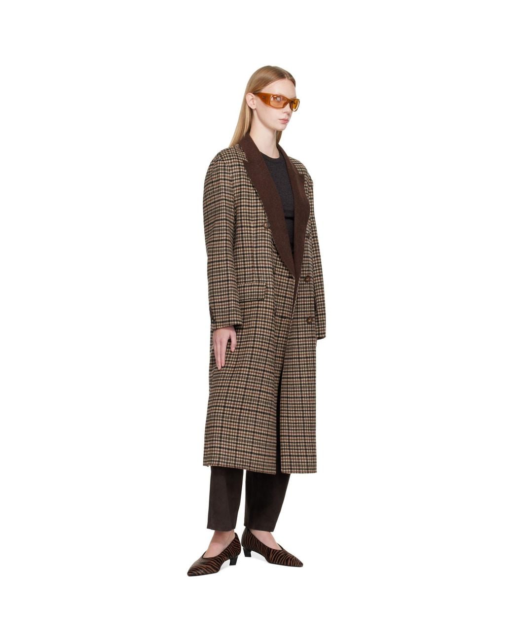 Rag & Bone Brown Vasso Double-Face Plaid Coat