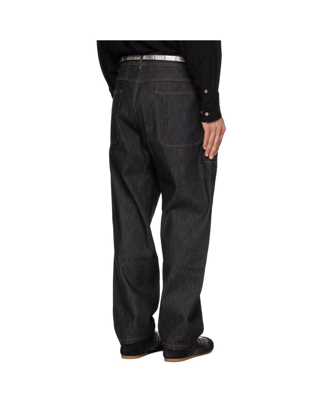 Lemaire Black Twisted Workwear Jeans for men