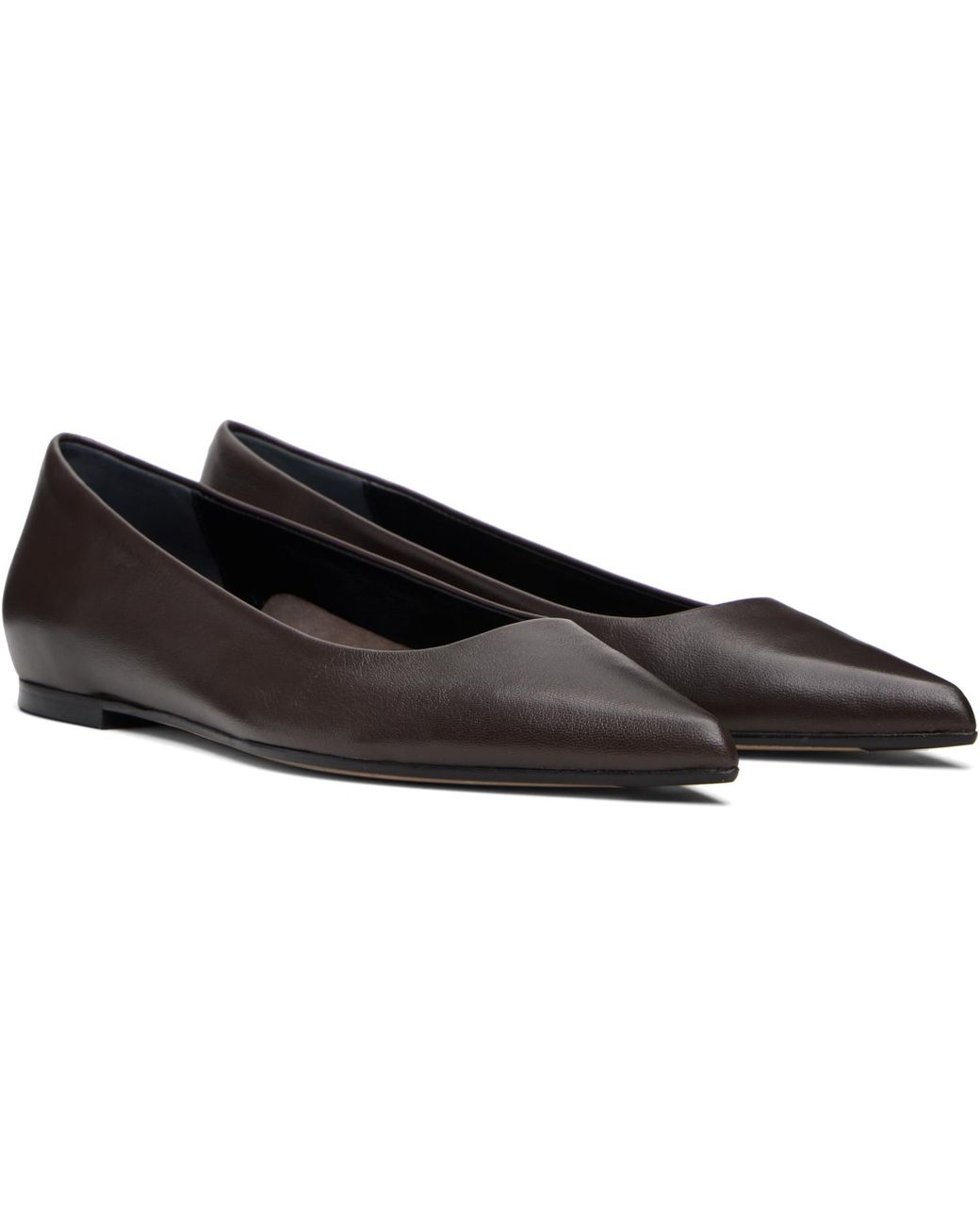 Aeyde Black Cassy Pointed-Toe Ballerina Flats