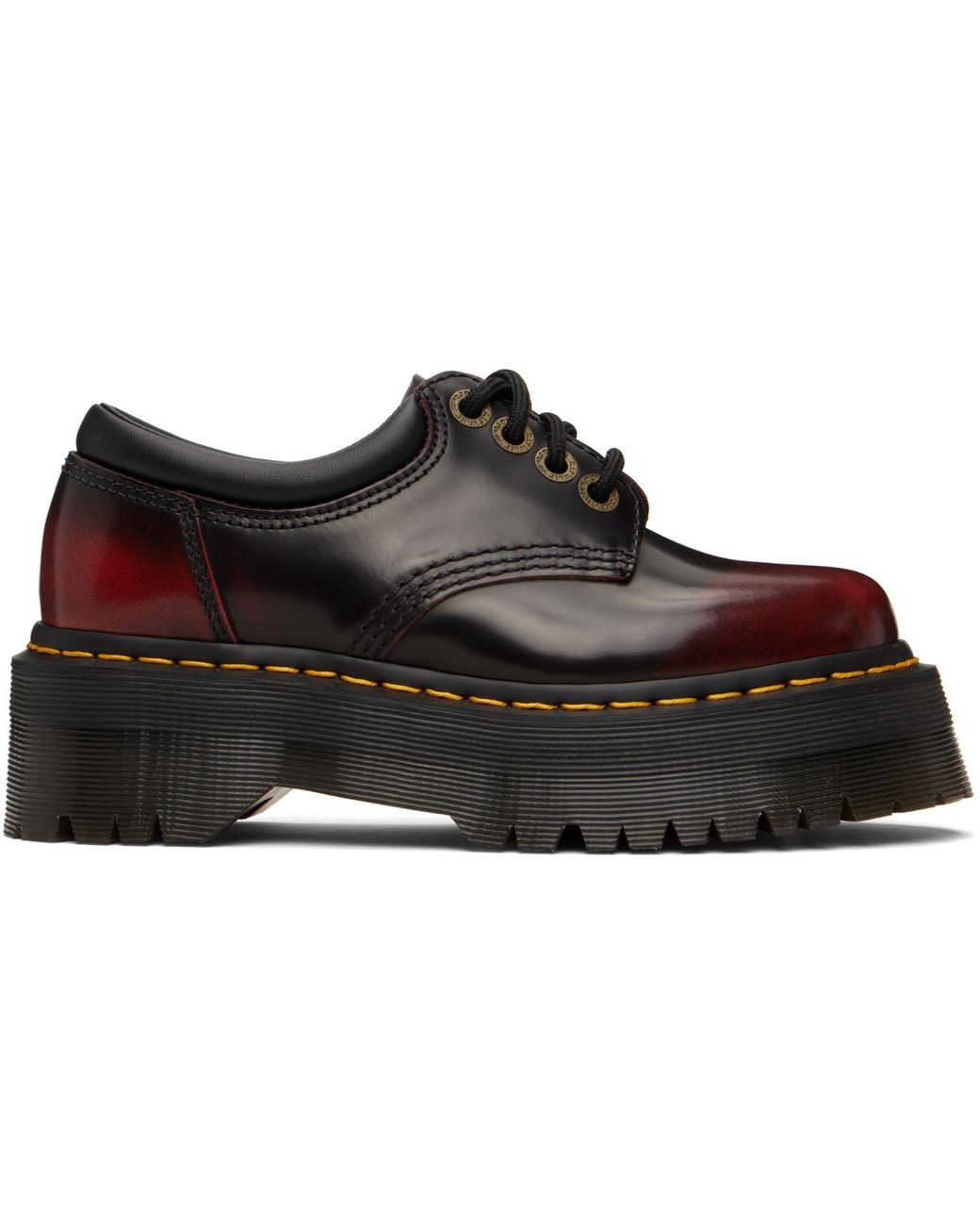 Dr. Martens Black Burgundy 8053 Quad Platform Derbys