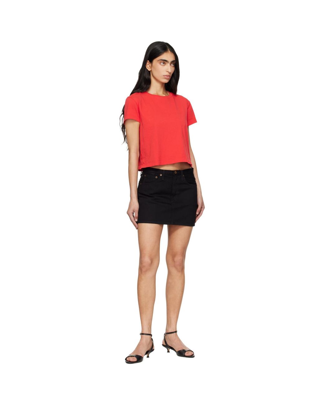 Agolde Red Adine Shrunken T-Shirt