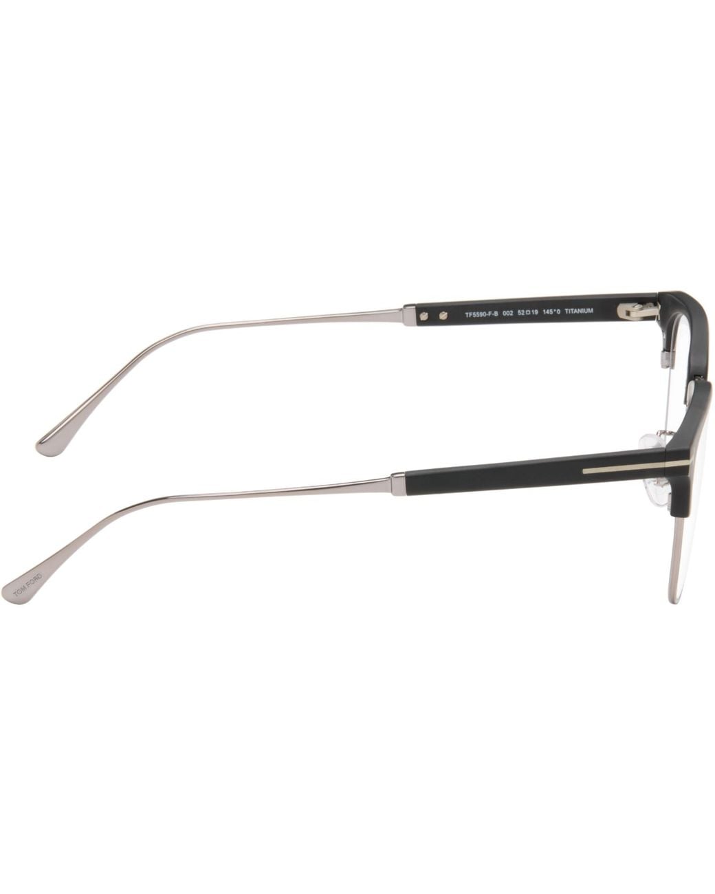 Tom Ford Metallic Block Browline Light Optical Glasses for men
