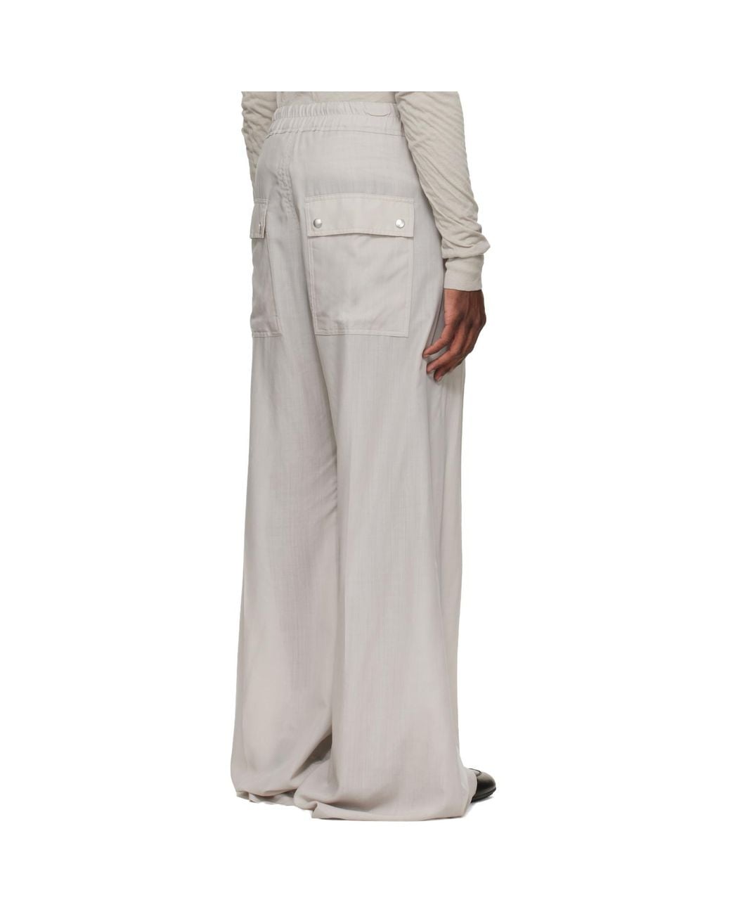 Rick Owens White Off- Temple Wide Bela Trousers for men