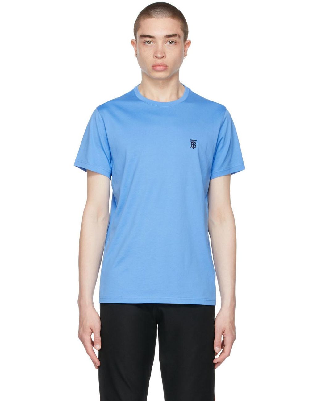 Burberry Cotton Tb T-shirt in Blue for Men | Lyst UK