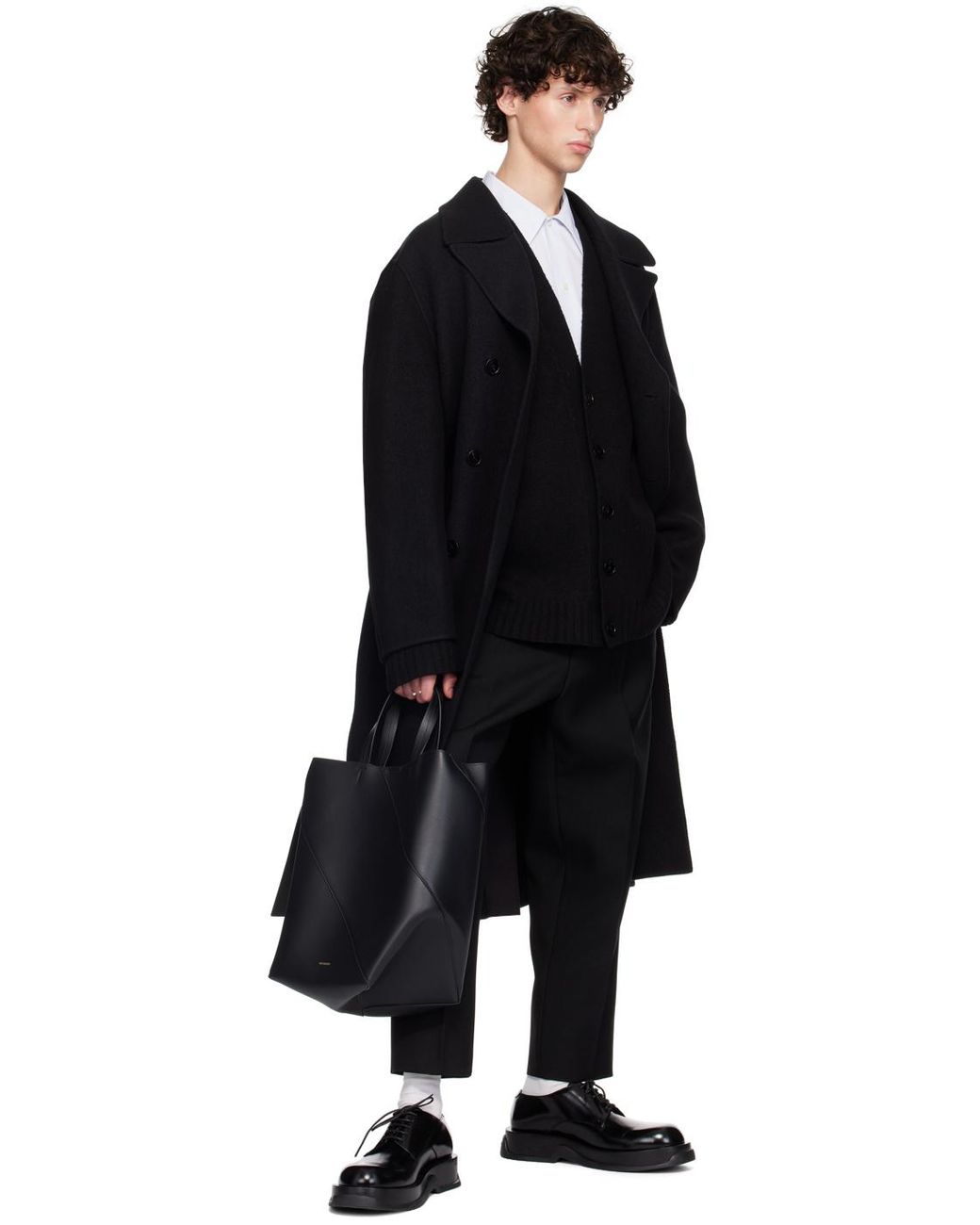 【JIL SANDER】ヴァーティゴ ミディアム トートバッグ 黒 新作*JILSANDER*Vertigo ミディアム レザー トート ブラック