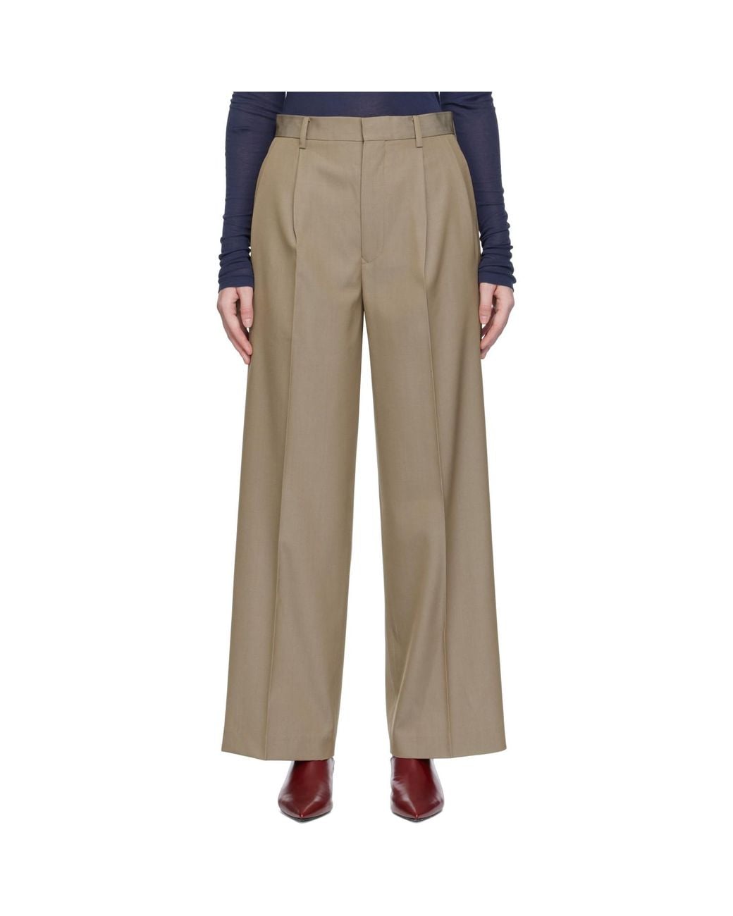 AURALEE Light Wool Max Gabardine Two-Tuck Trousers | Lyst UK