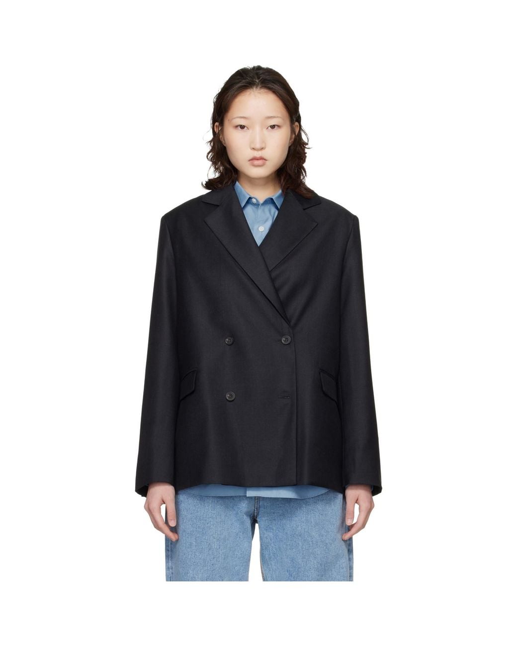 Loulou de Saison Black Donau Lds Virgin Wool Blazer