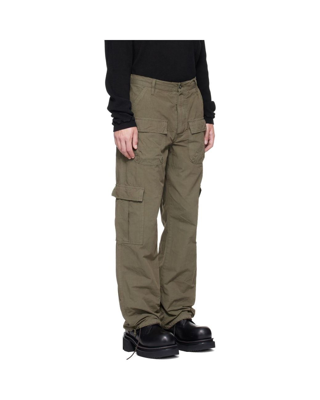 ALEXANDER DIGENOVA Green Cotton Cargo Pants for men