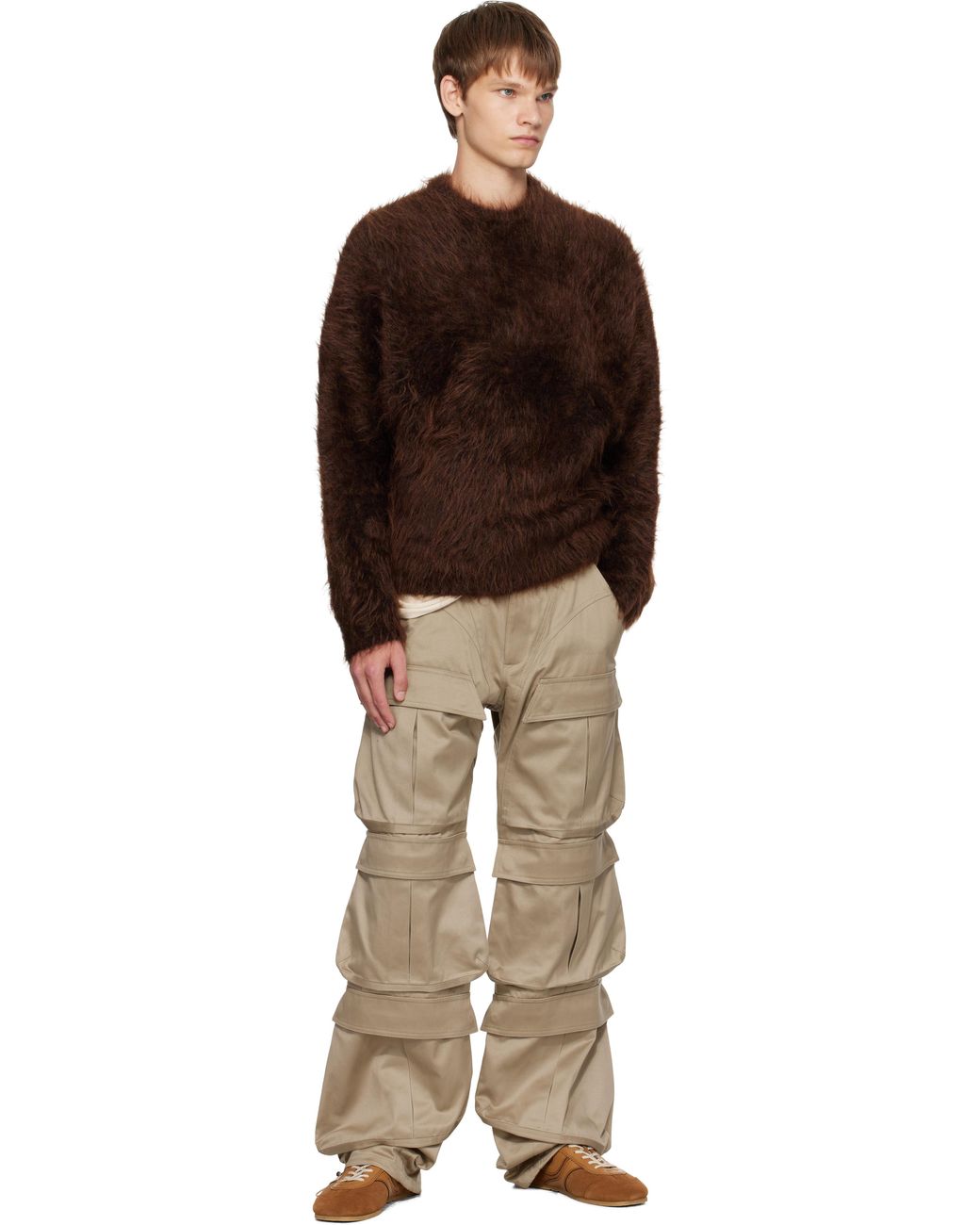 Mugler Natural Cinch Strap Cargo Pants for men