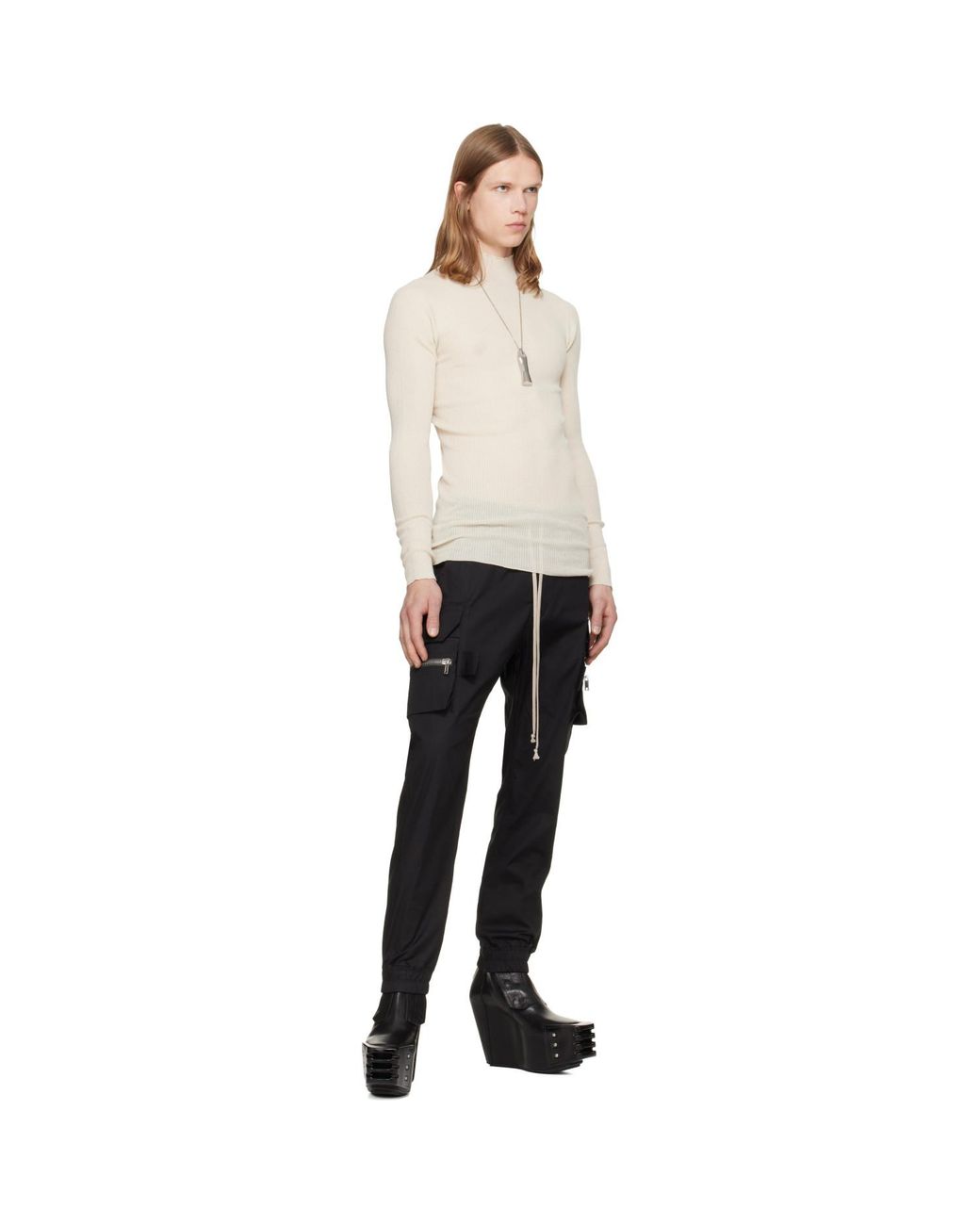Rick Owens Gray Tower Mastodon Cargo Pants for men