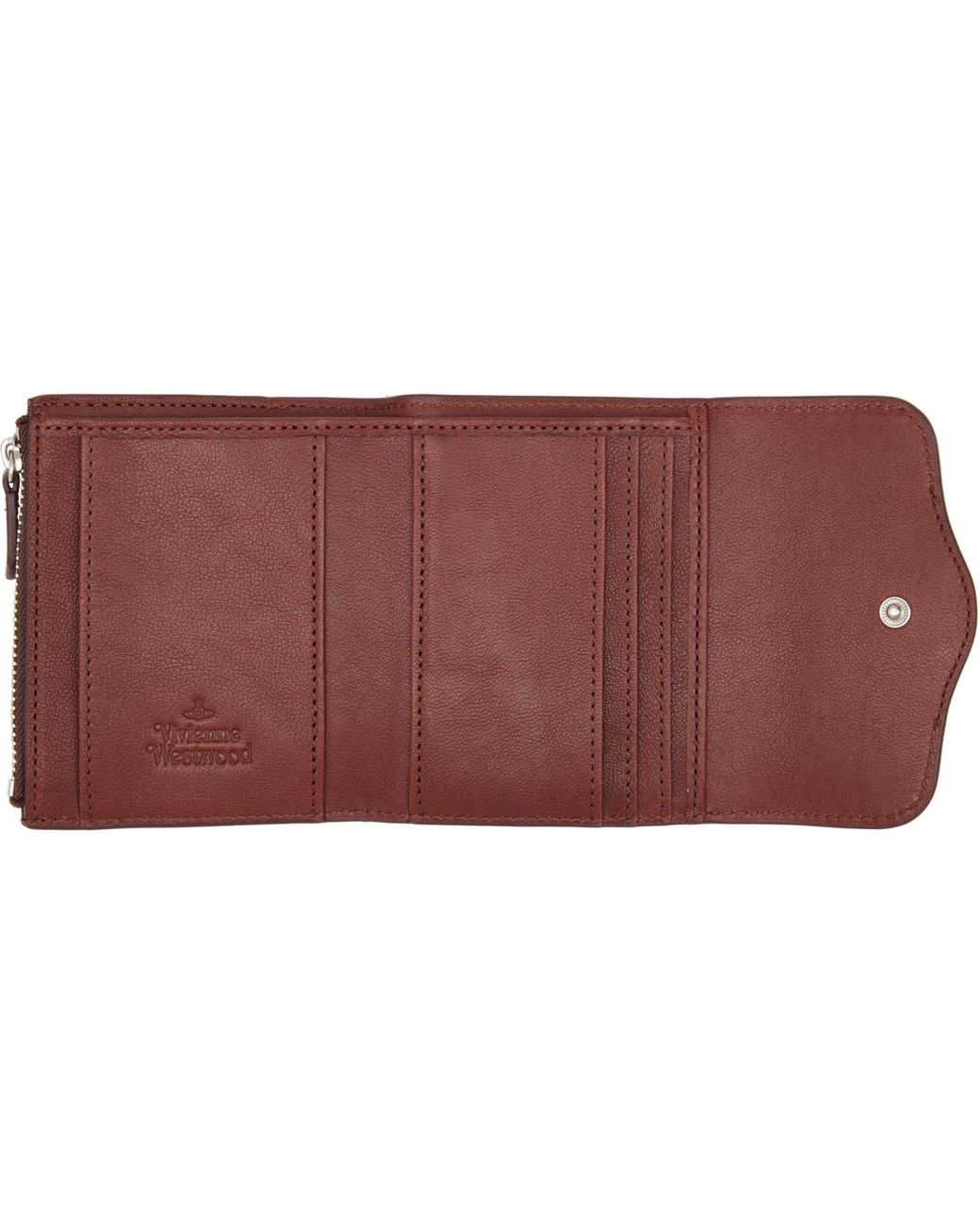Vivienne Westwood Brown Burgundy Hunter Flap Wallet for men