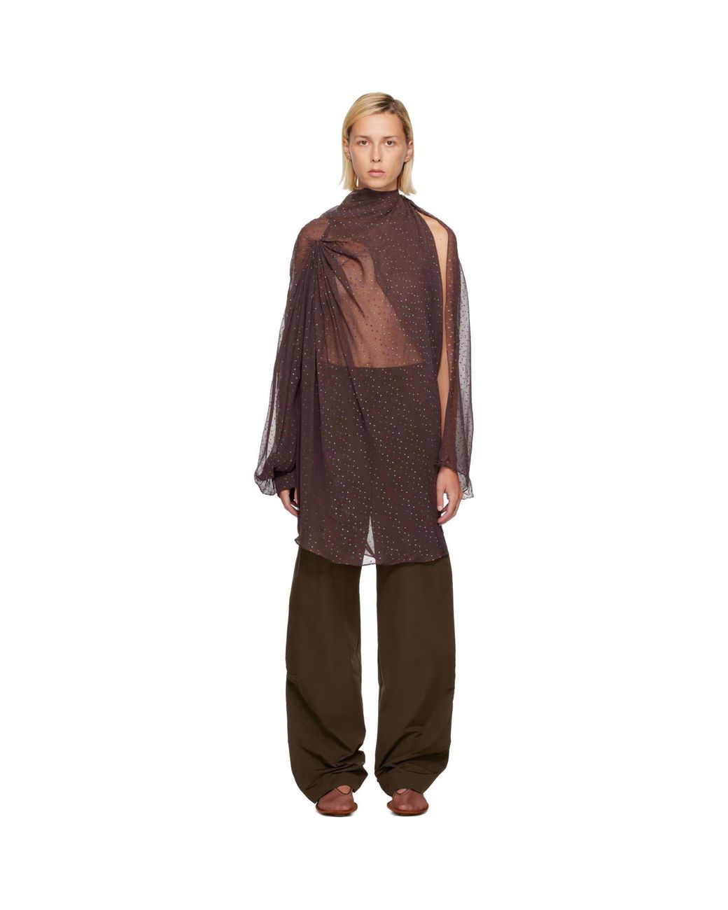 Kiko Kostadinov Brown Caspian Minidress