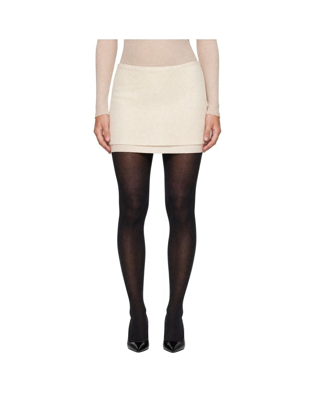 Jil Sander Pink Off- Layered Velvet Miniskirt