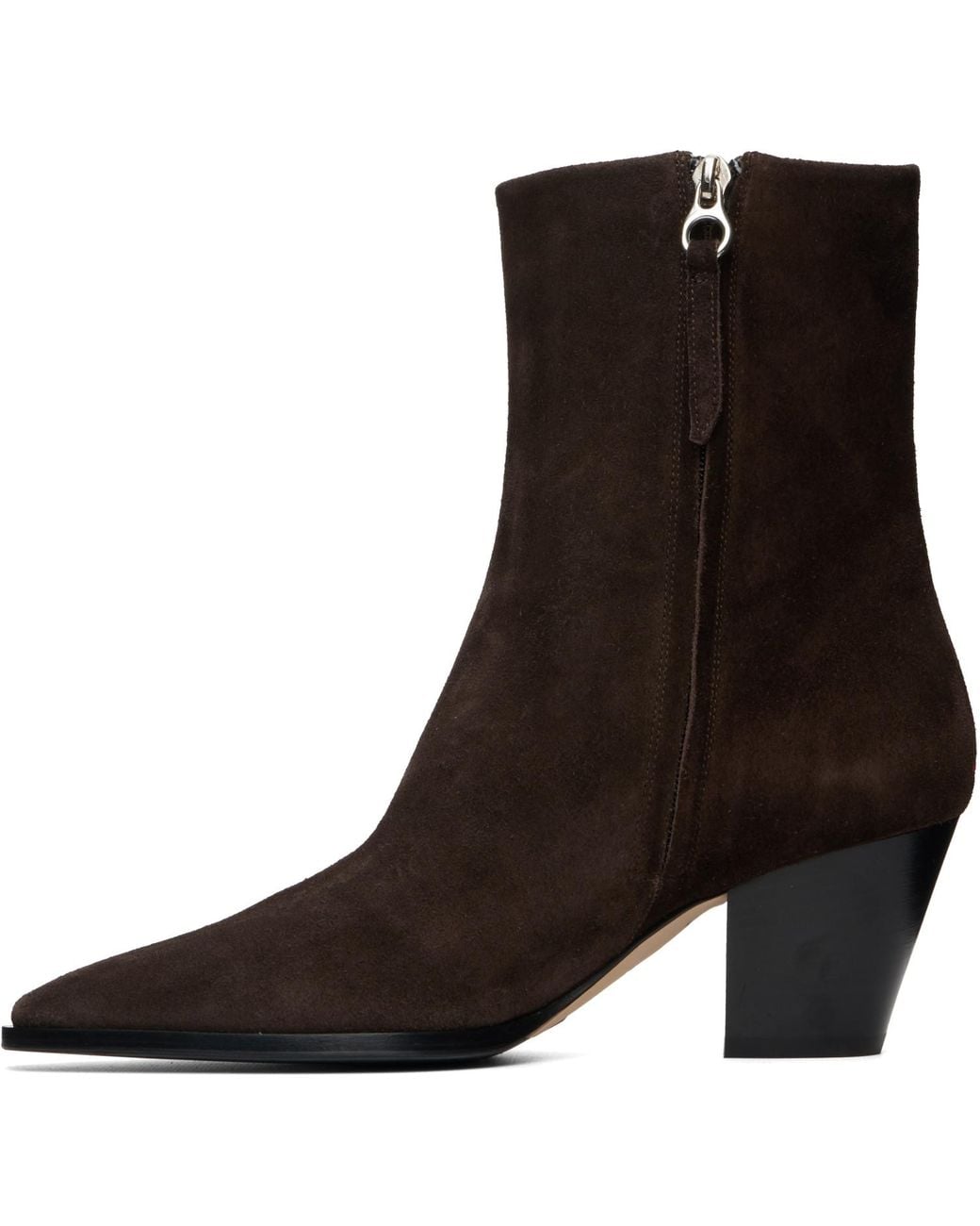 Aeyde Brown Hedvig Cow Suede Leather Boots