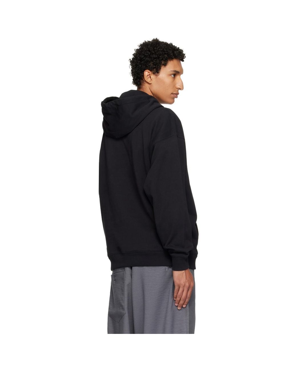 Y-3 Black Terry Liquid Logo Hoodie for men