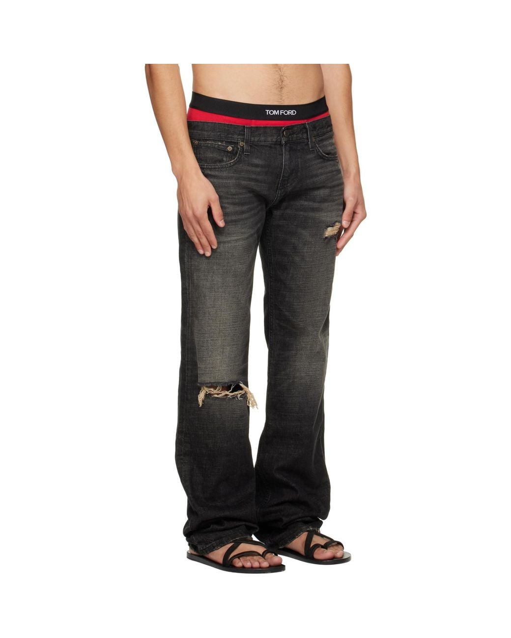 Raimundo Langlois Gray Ssense Exclusive Slim Straight Jeans for men