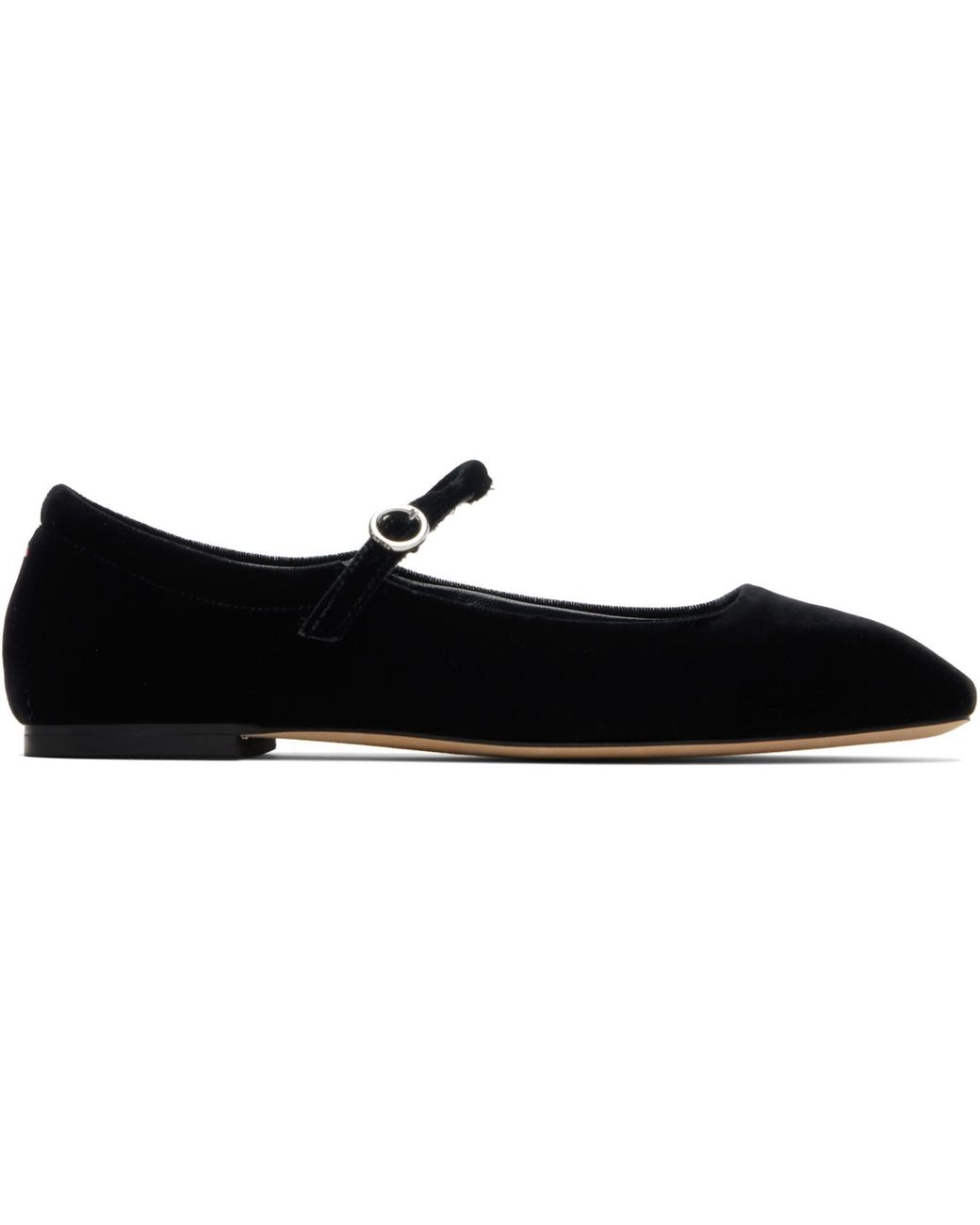 Aeyde Black Uma Velvet Mary-Jane Flats