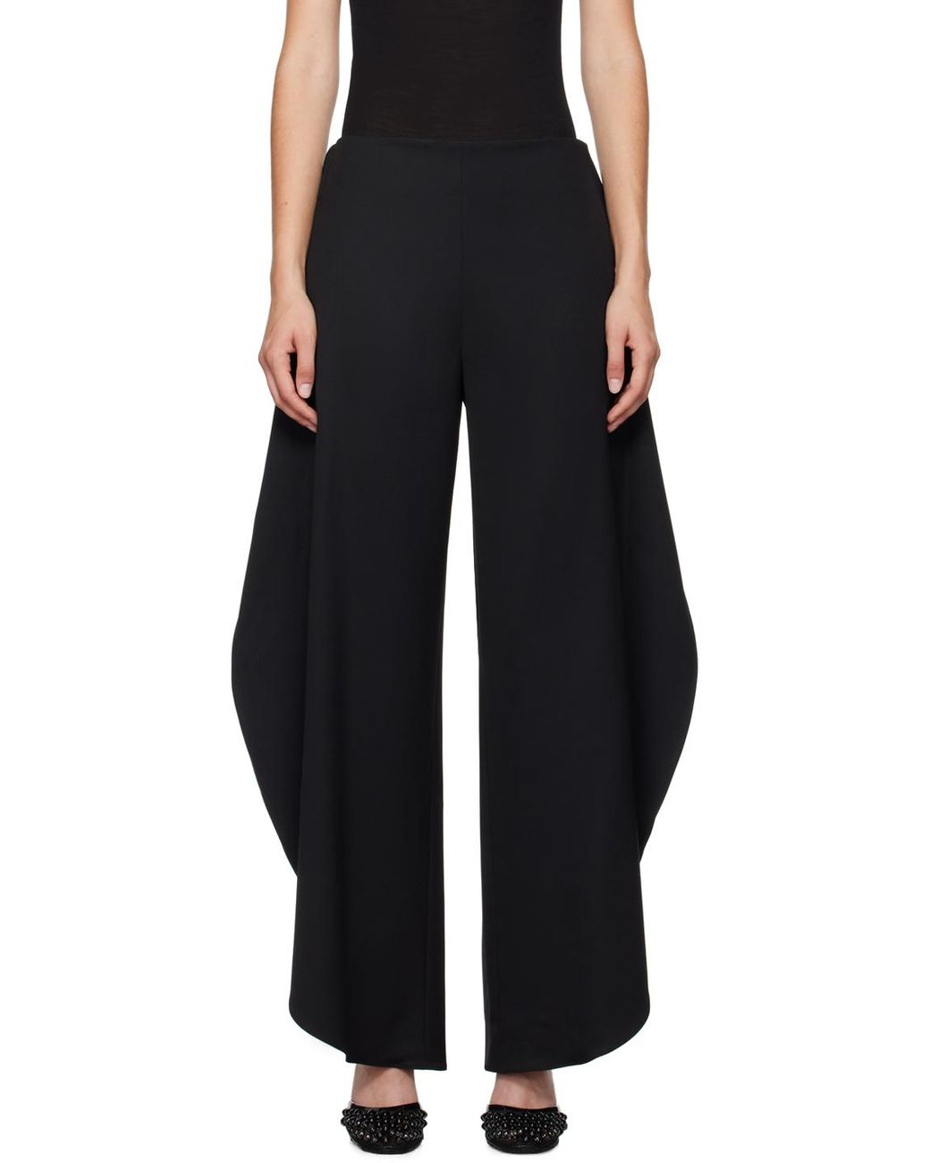 Alaïa Alaïa ラウンド トラウザーズ ブラック | Lyst