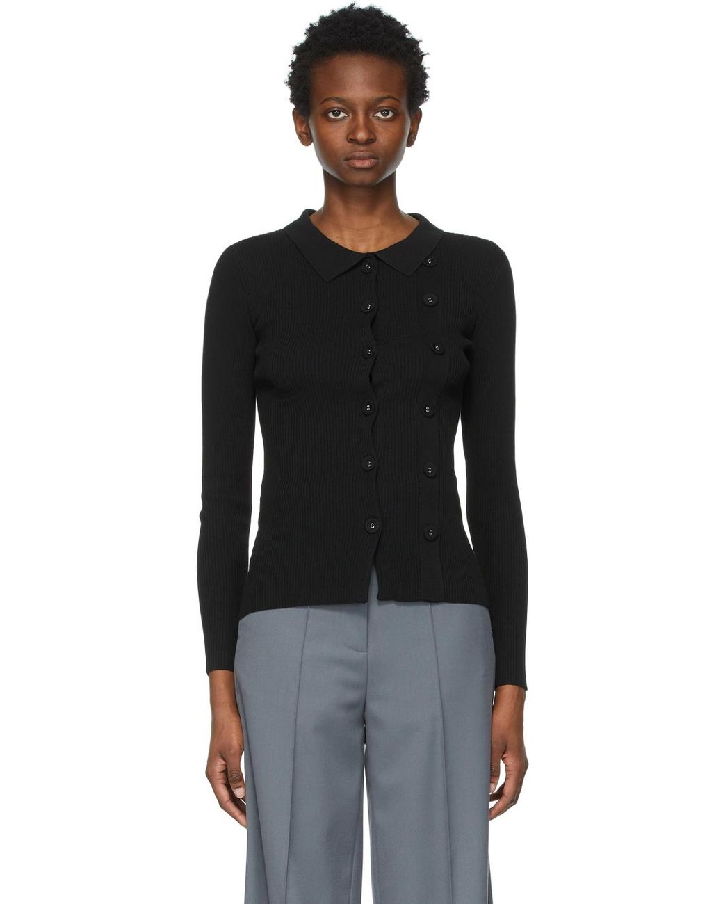 Christopher Esber Synthetic Double Button Cardigan in Black | Lyst