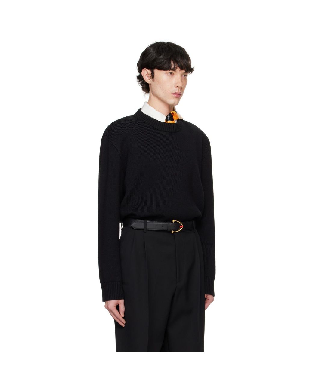 Bottega Veneta Black Classic Wool Tailored Sweater for men