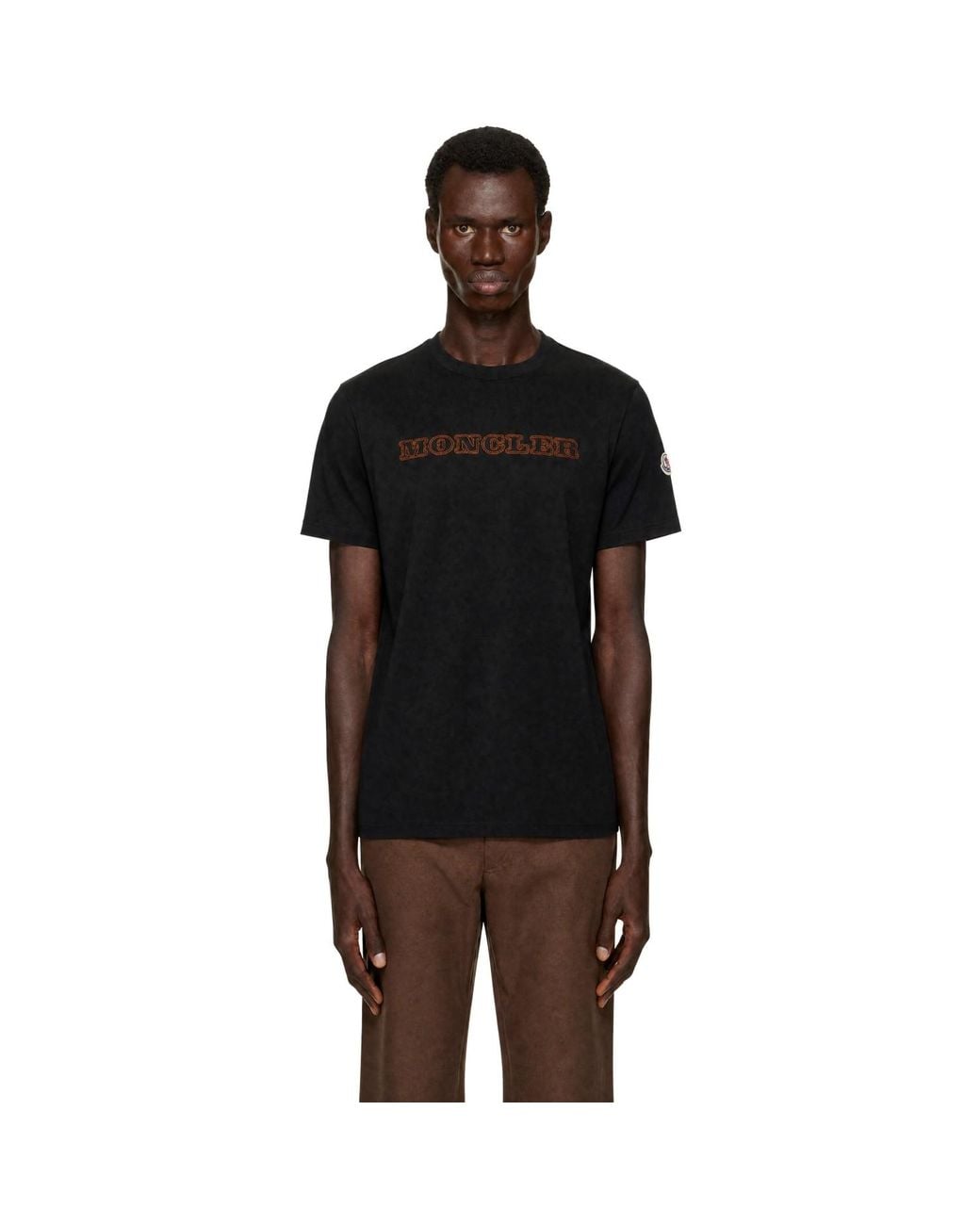 Moncler Black Logo Cotton Jersey T-Shirt for men