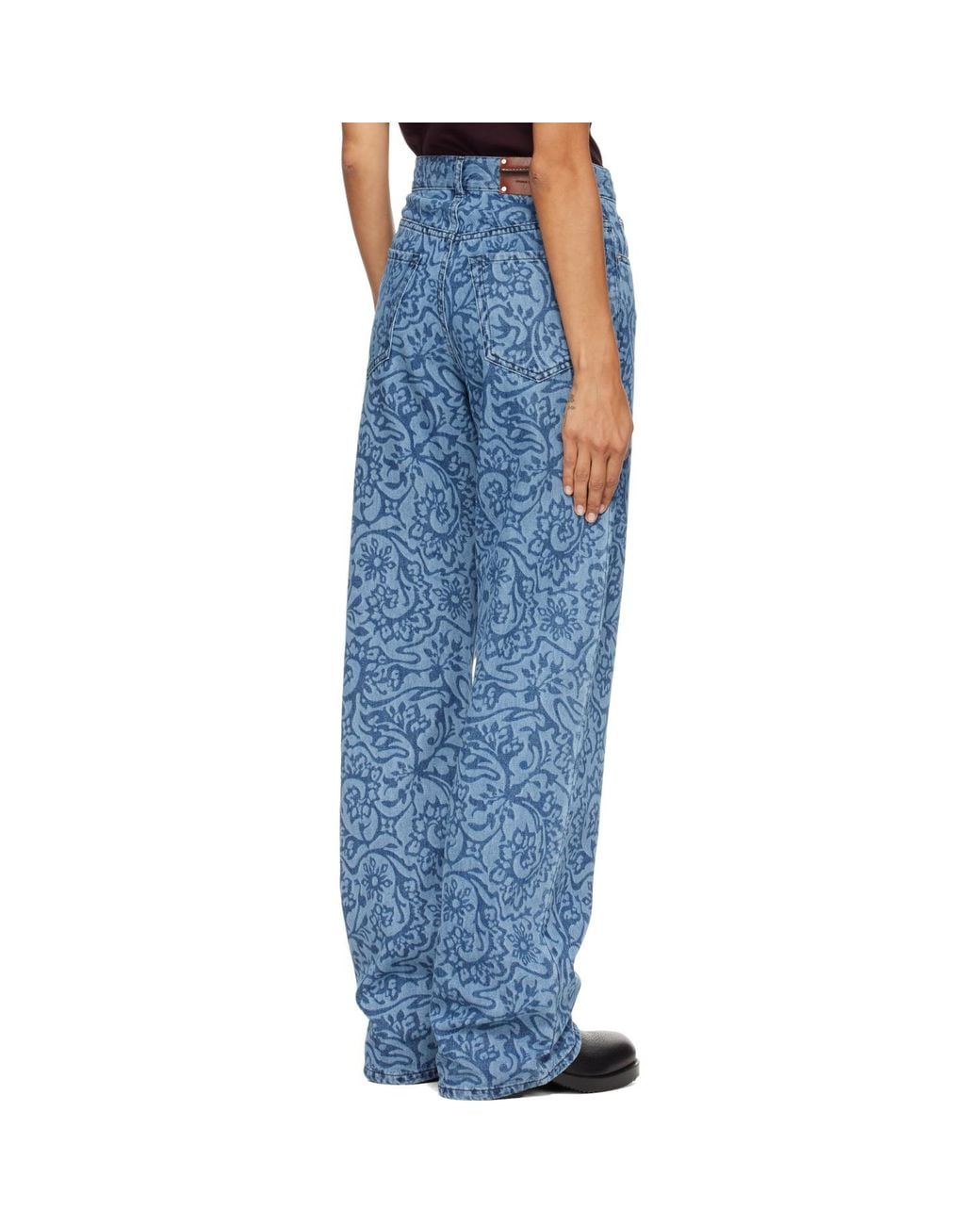 Dries Van Noten Blue Floral Jeans