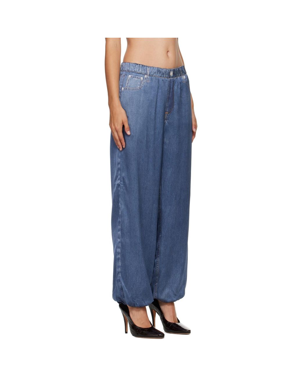 Rag & Bone Blue Miramar Satin Bubble Lounge Pants