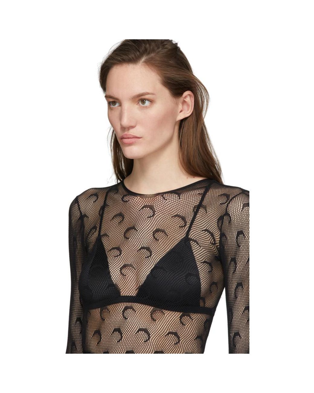Marine Serre Black Fishnet Moon Pullover | Lyst