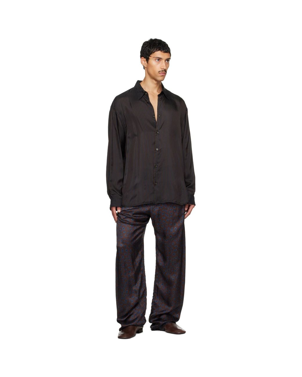 Dries Van Noten Black Stripe Shirt for men