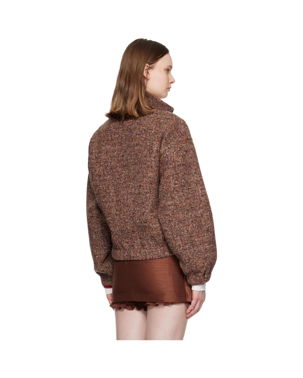 ShuShu/Tong Brown Stand Neck Pullover Sweater