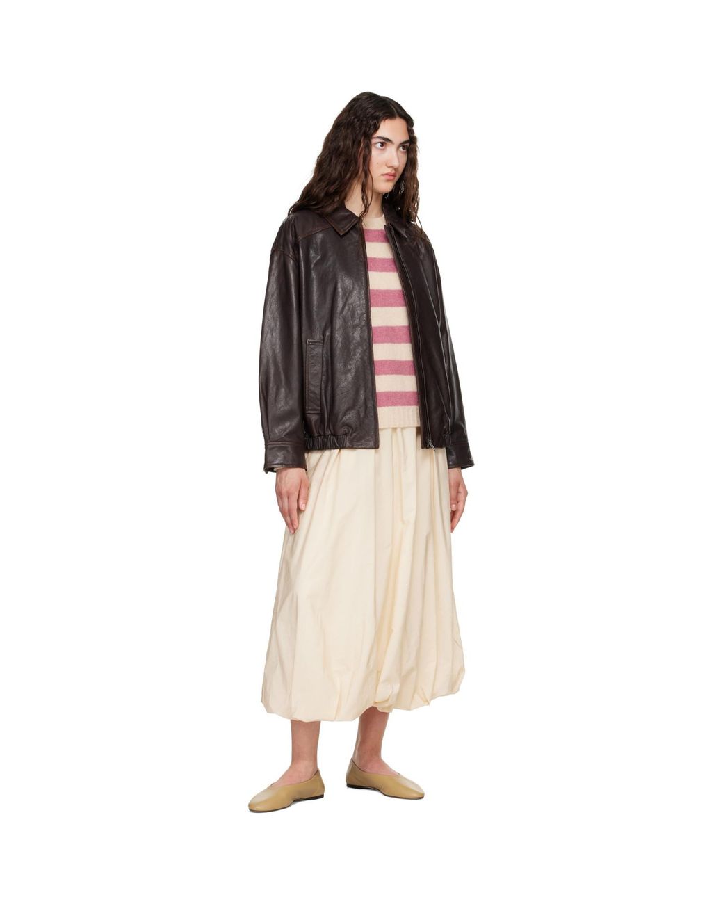 Weekend by Maxmara Black Cose Leather Bomber Jacket