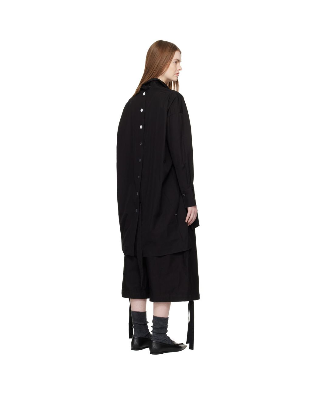 Yohji Yamamoto Black Broad Button Detail Shirt