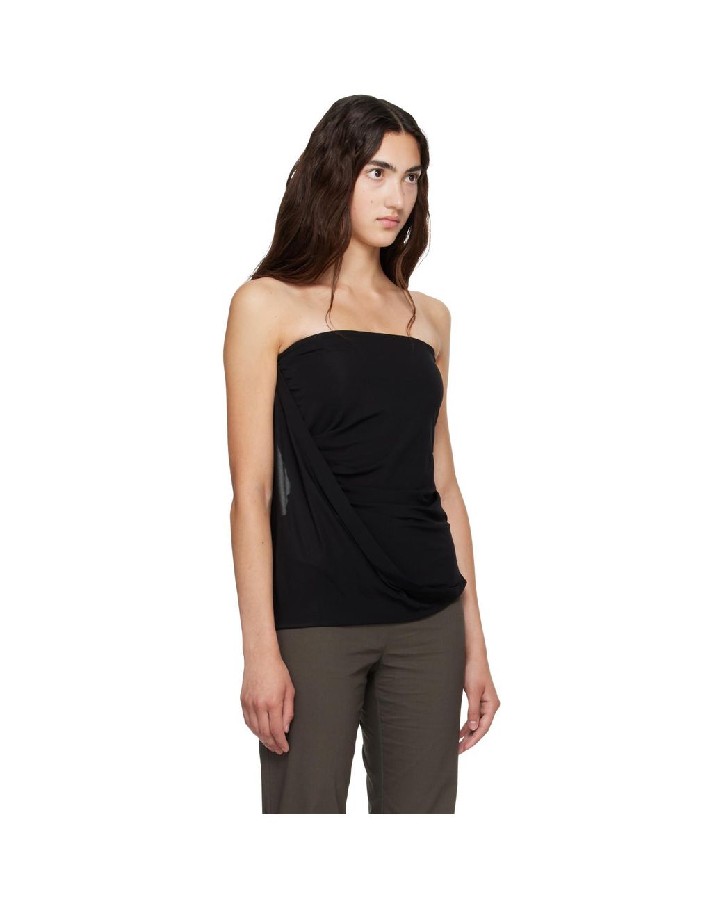 Helmut Lang Black Twisted Tube Top