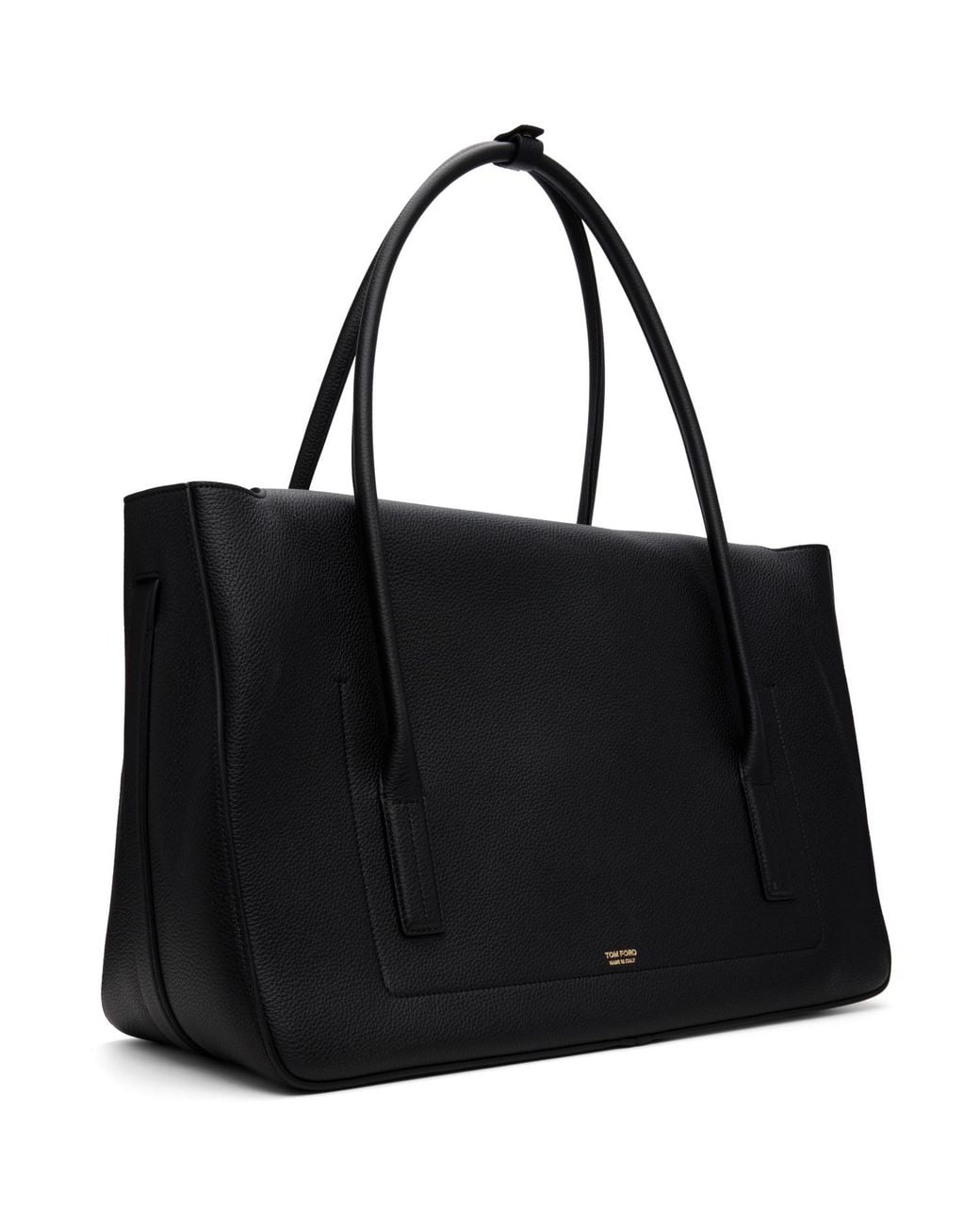 Tom Ford Black Grain Leather Eclipse Large Shoulder Bag