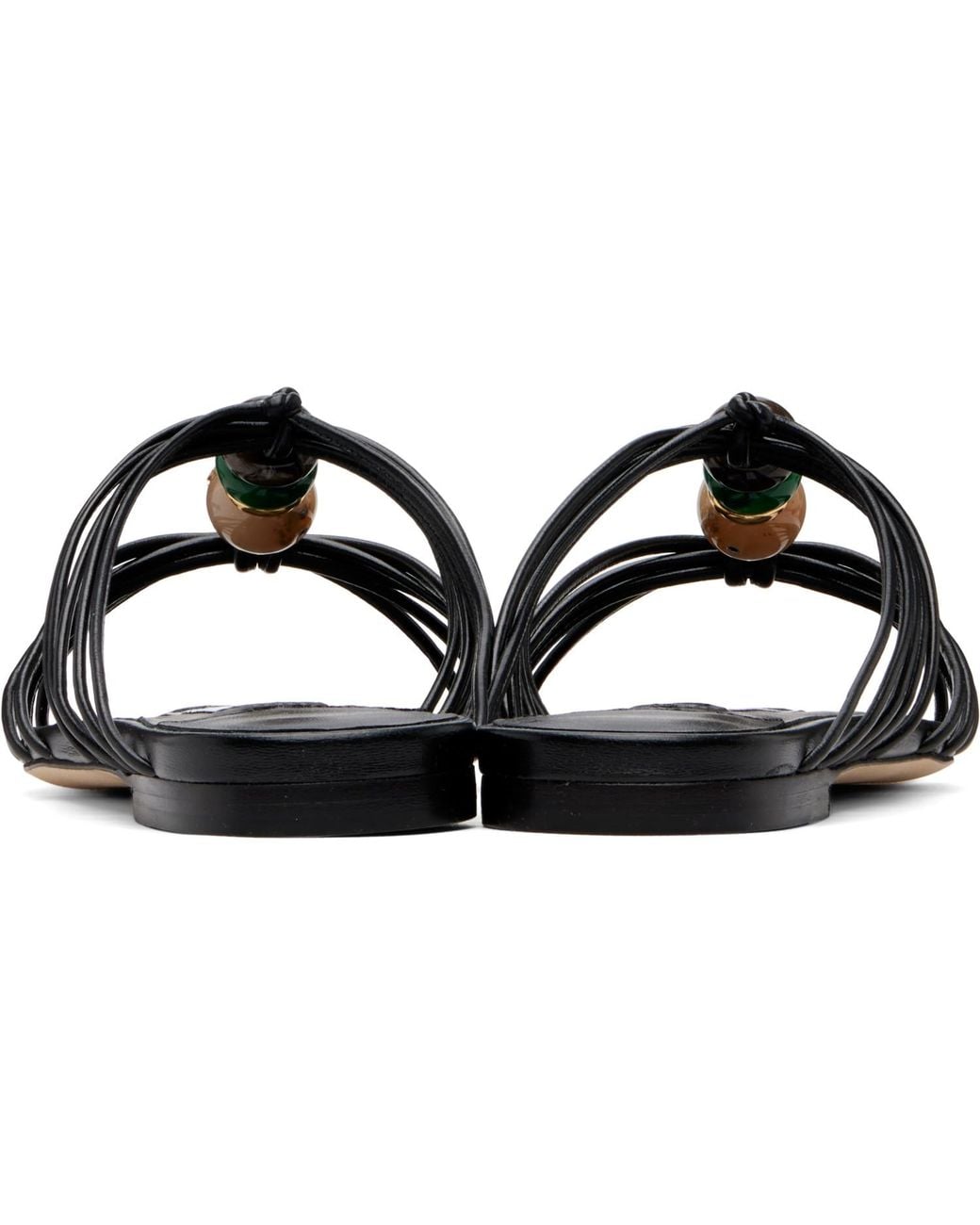 Jimmy Choo Black Lova Mule Flat Sandals