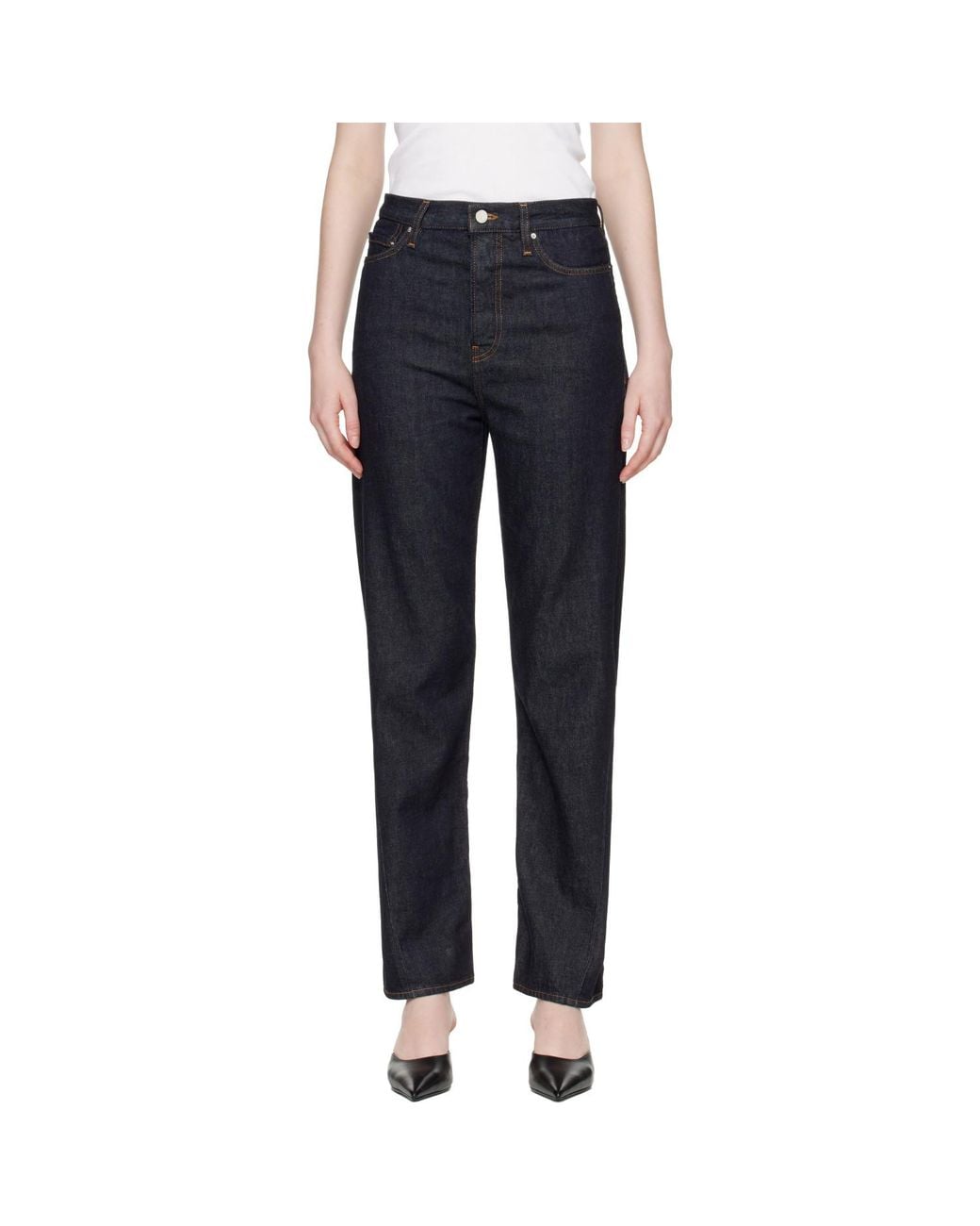 Totême Blue Twisted Seam Full Length Jeans