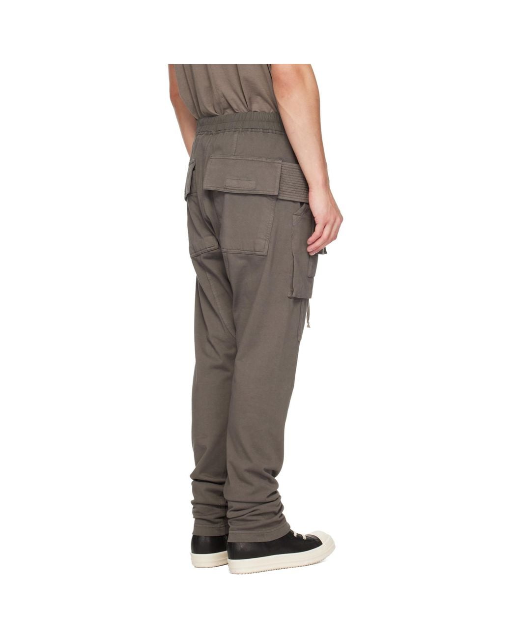 Rick Owens Gray Tower Creatch Drawstring Cargo Pants for men