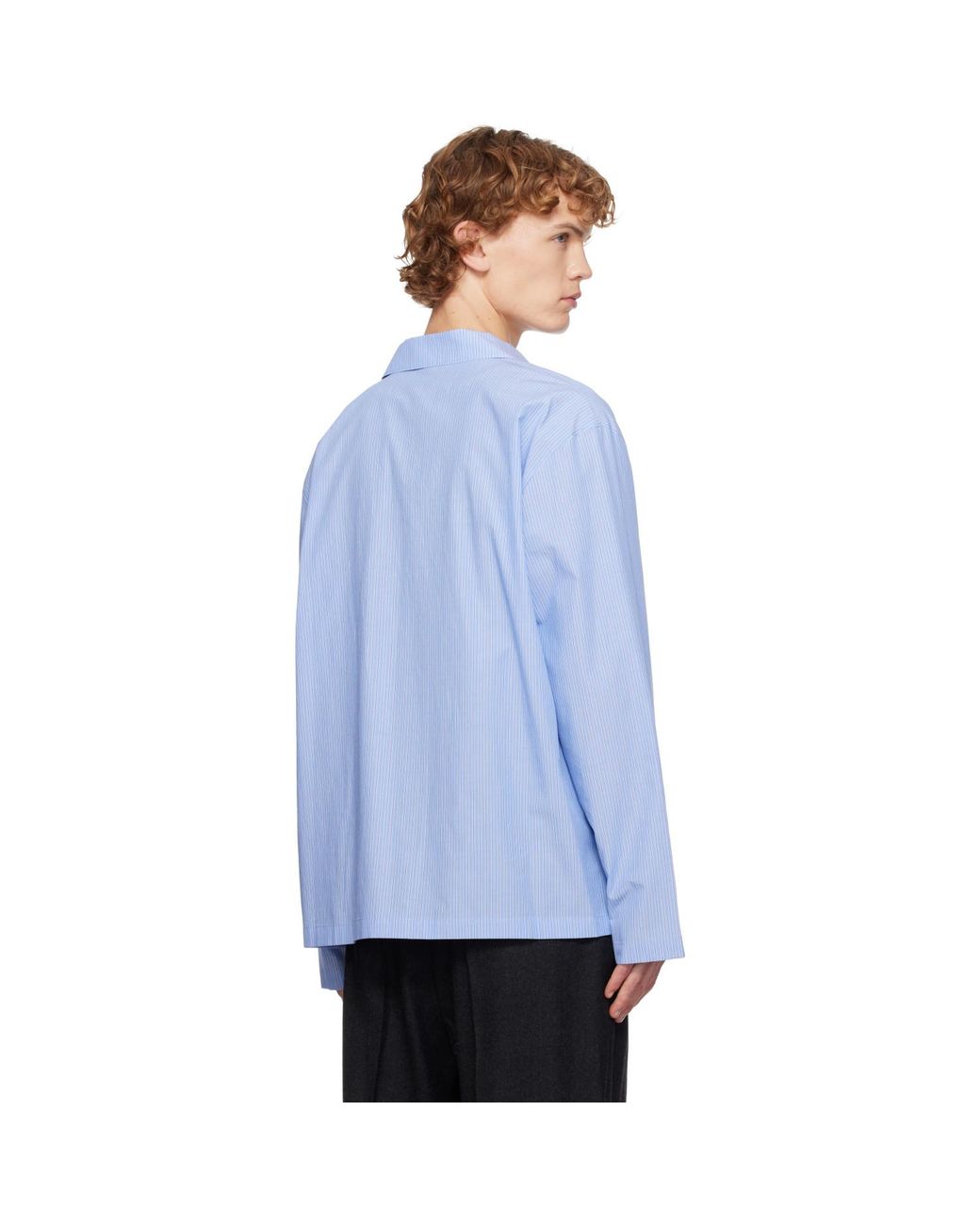 LE17SEPTEMBRE Blue Striped Pyjama Shirt for men
