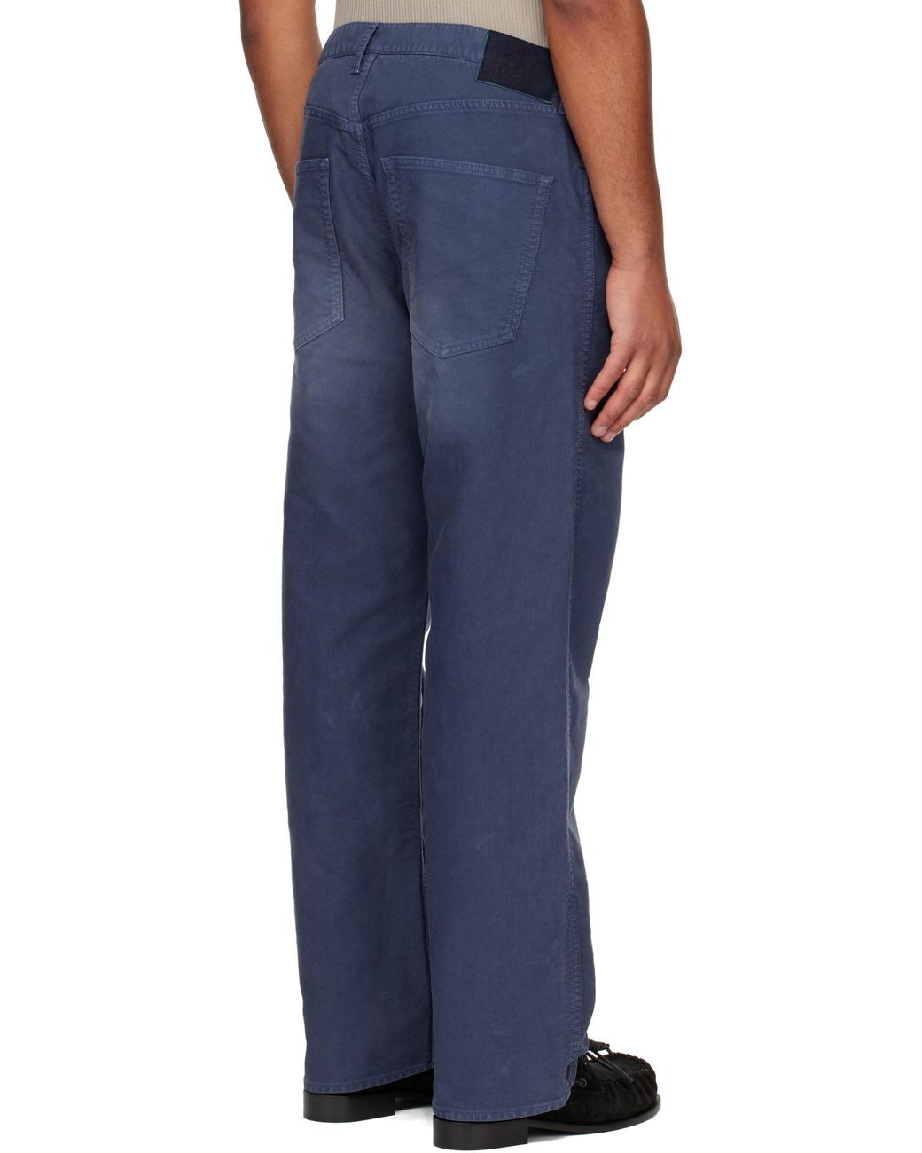 メンズ Visvim ネイビー Fluxus 01 Wide G.Cords トラウザーズ ブルー