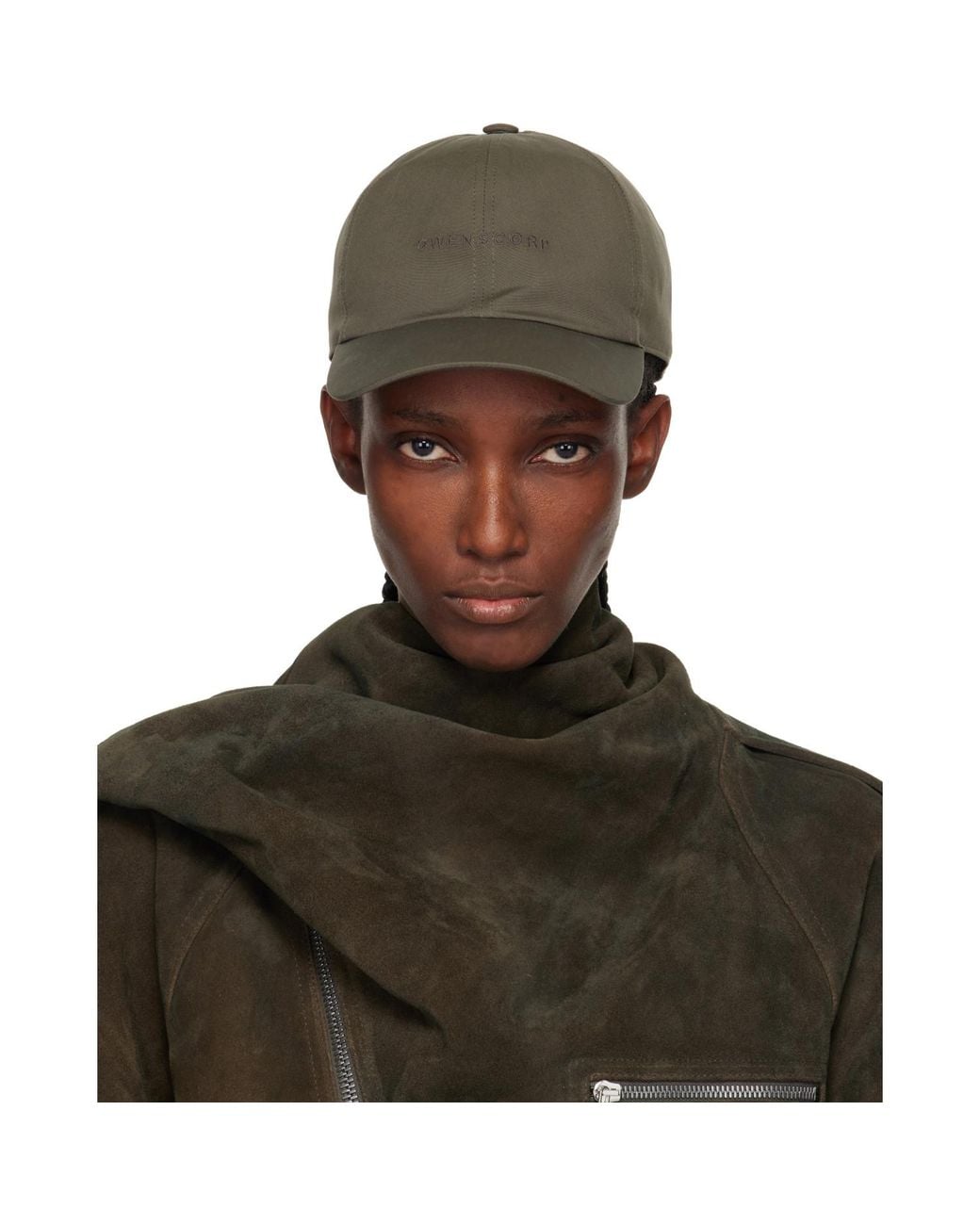 Rick Owens Green Khaki Concordians Owenscorp Embroidered Cap