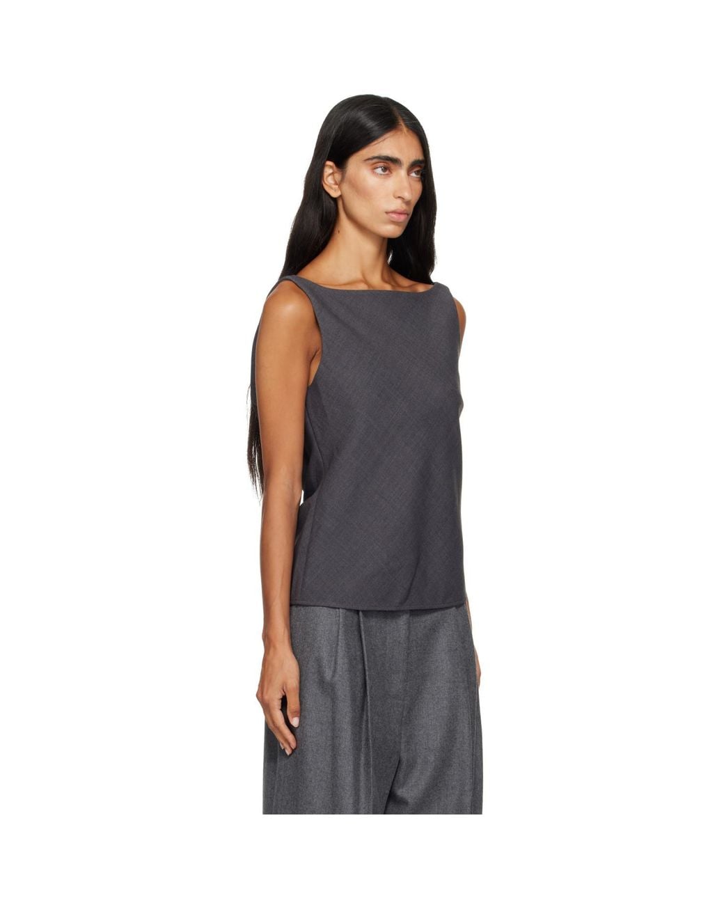 LE17SEPTEMBRE Blue Draped Back-Scoop Sleeveless Top