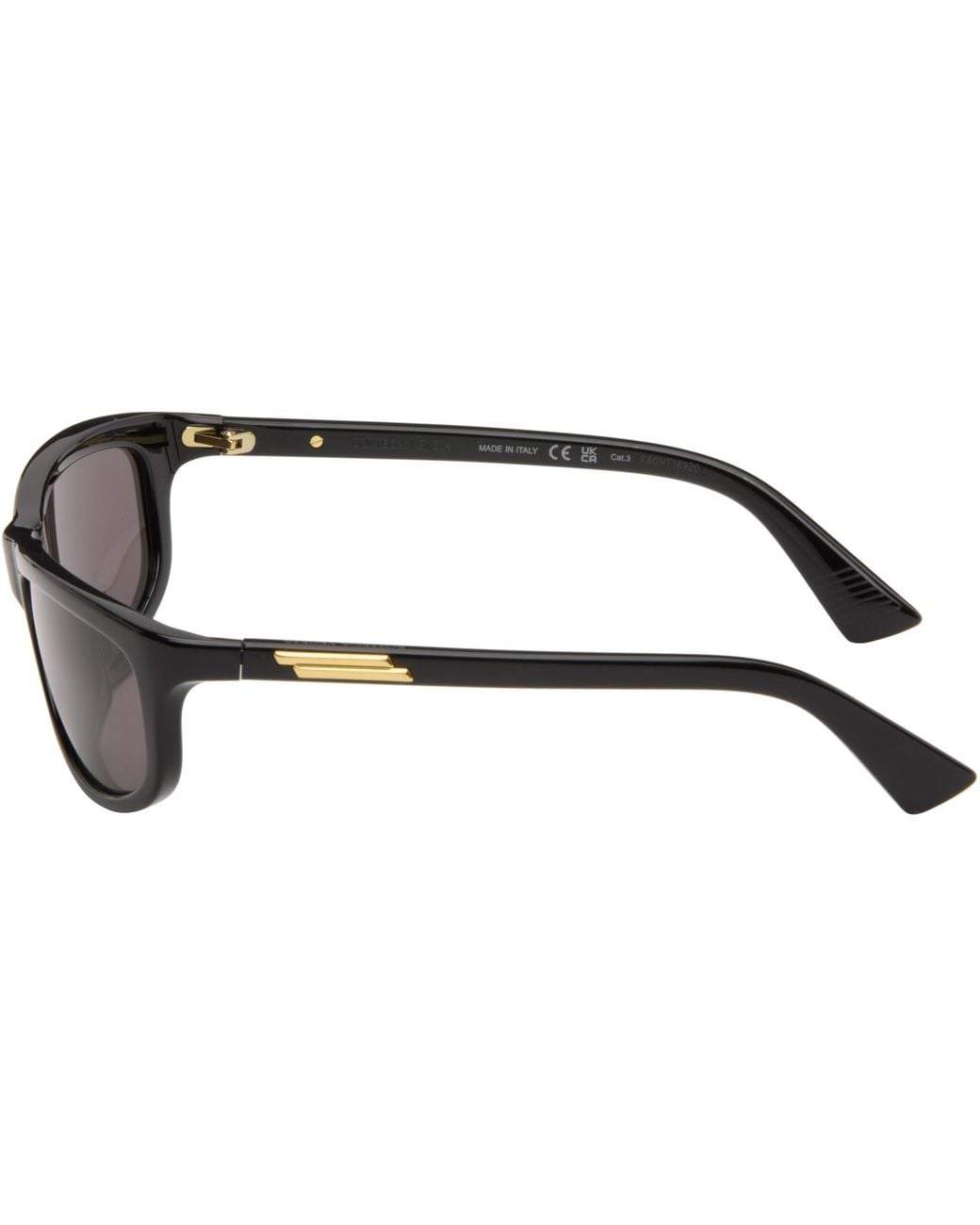 Bottega Veneta Black Rectangular Squared Sunglasses