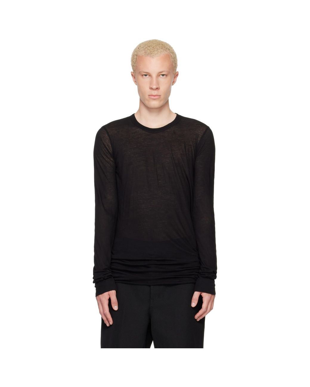 Rick Owens Black Tower Basic Ls T-Shirt for men