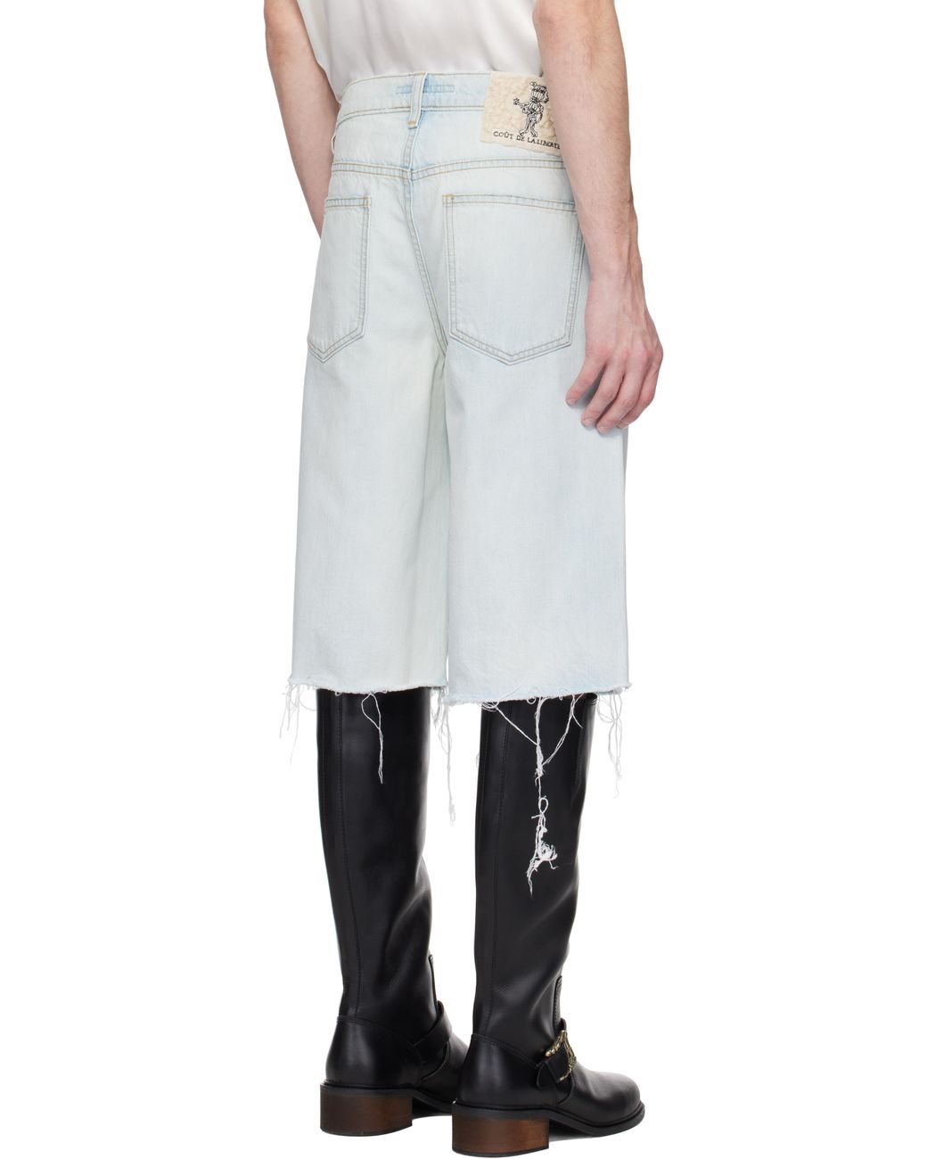 Cout de la Liberte White Zander Crispy Baggy Denim Shorts for men