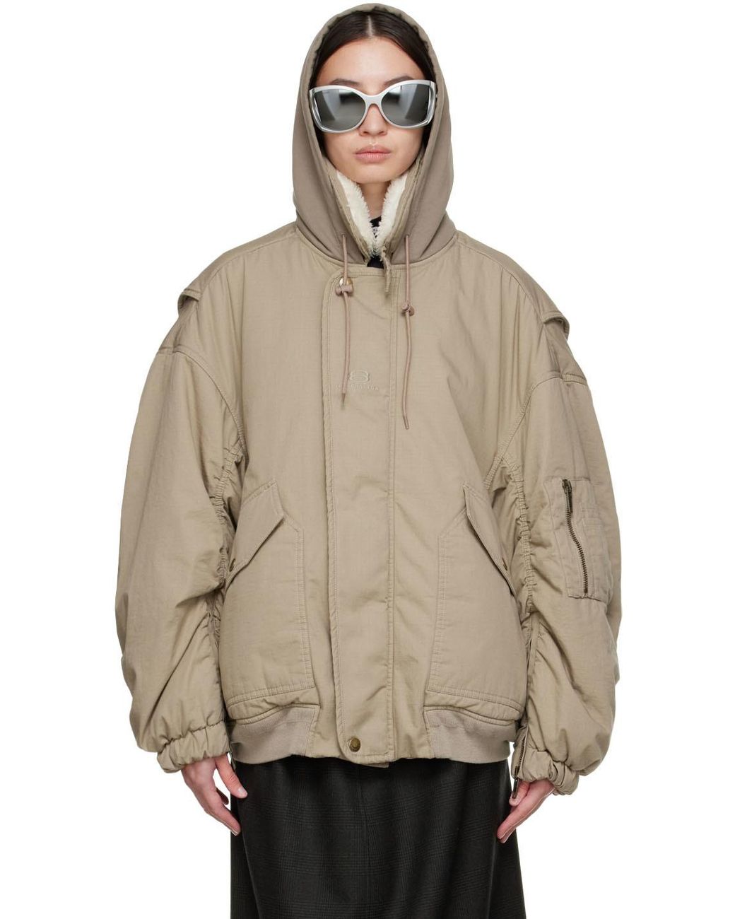 Balenciaga beige best sale jacket